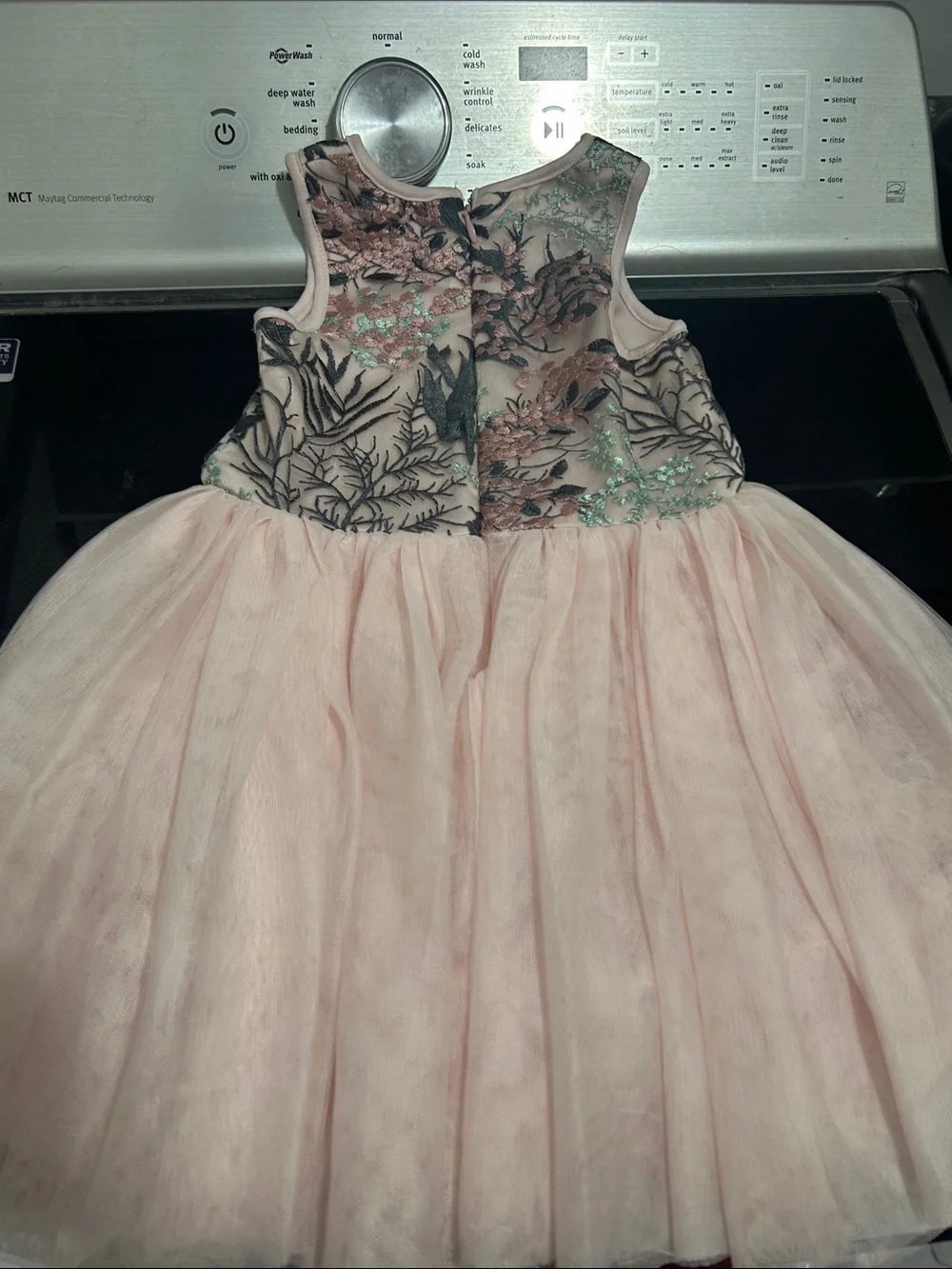 Girls size 4 dress tulle tutu like lined zipper back flower whimsical garden